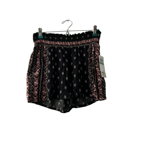 KINGSTON GREY JUNIORS PRINTED SOFT SHORTS RUST BOHO ELASTIC WAIST PULL ON - Picture 2 of 5